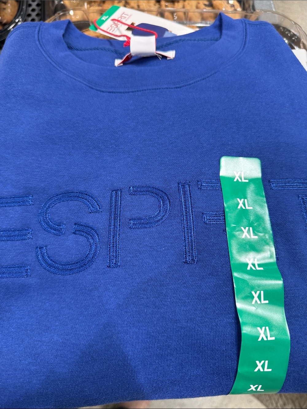 Esprit NWT Women's Logo 80's Crewneck Viral - Blue SZ XL SOLD OUT VIRAL COSTCO